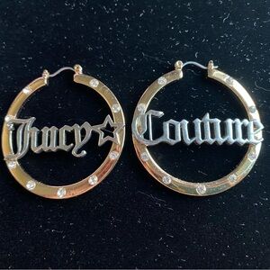 Juicy Couture Gold and Silver Nameplate Earrings